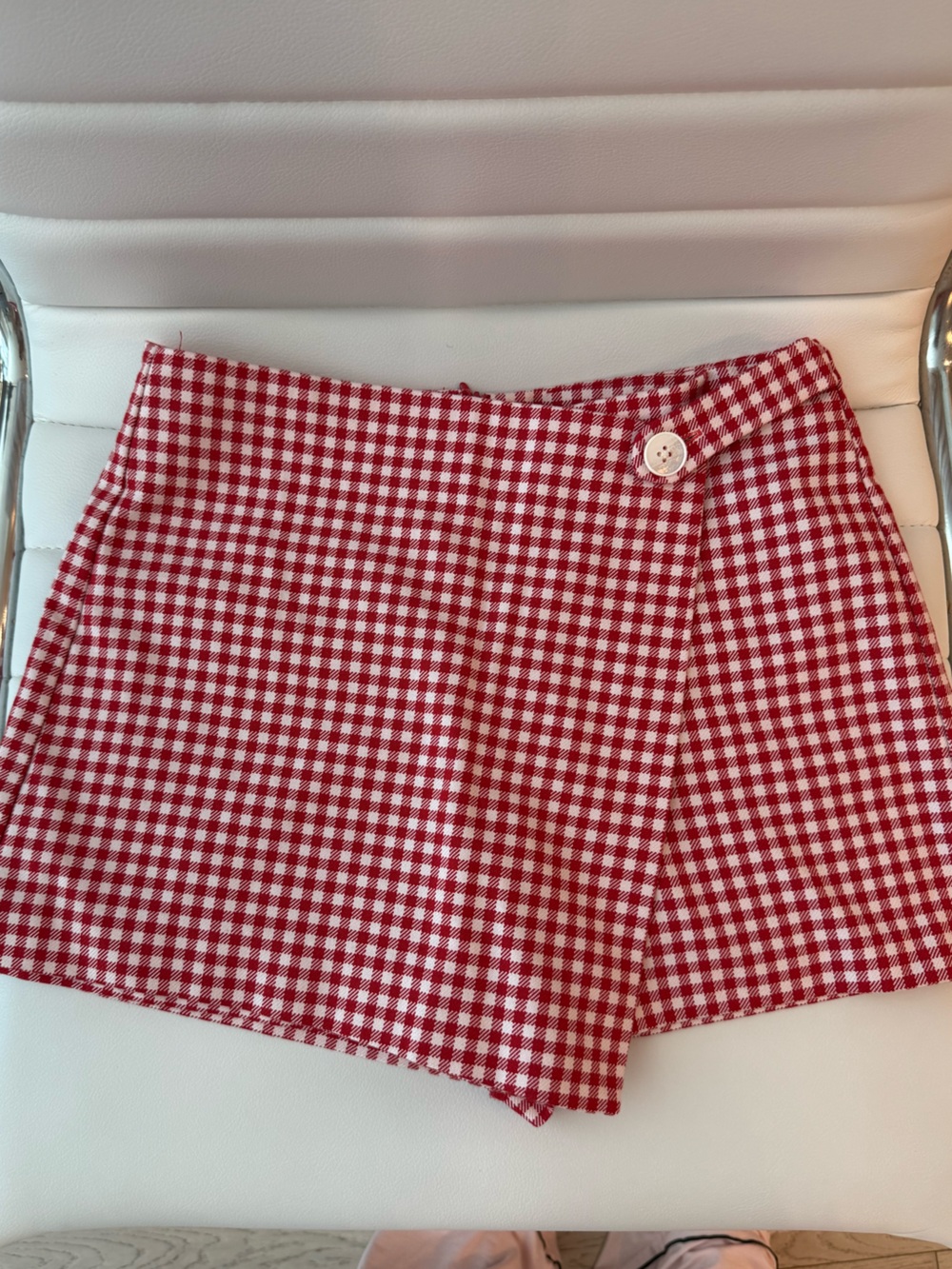 Women Red Gingham skirt short XXS